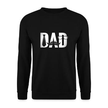 Dad Papa Father's Day Gift - Unisex Sweatshirt - black - Front - Alina (178cm) & Michal (187cm)