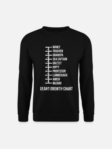 Bart-Messtabelle für Bartlänge, lustige - Unisex Pullover - Schwarz