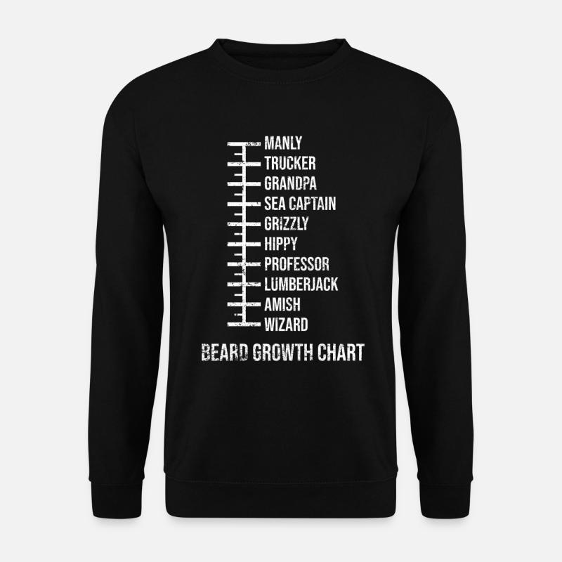 Bart-Messtabelle für Bartlänge, lustige - Unisex Pullover - Schwarz