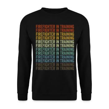 Firefighter in training Firefighter Brandbek - Unisex Sweatshirt - black - Front - Alina (178cm) & Michal (187cm)
