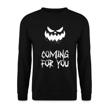 Coming For You – Scary - Unisex Sweatshirt - black - Front - Alina (178cm) & Michal (187cm)