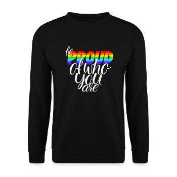 Soyez fier de qui vous êtes LGBTQ - Sweat-shirt Unisexe - noir - Devant - Alina (178cm) & Michal (187cm)