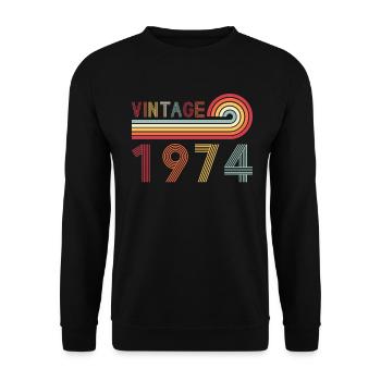 Drôle de millésime né en 1974 anniversaire - Sweat-shirt Unisexe - noir - Devant - Alina (178cm) & Michal (187cm)