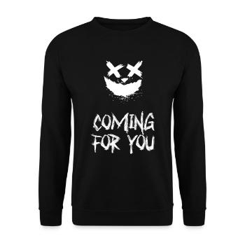 Coming For You – Gruseliges - Unisex Pullover - Schwarz - Vorne - Alina (178cm) & Michal (187cm)