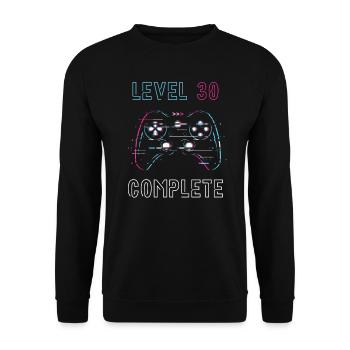 Level 30 Complete – Videogamer zum 30. - Unisex Sweatshirt - black - Front - Alina (178cm) & Michal (187cm)