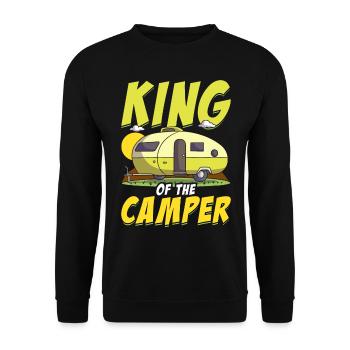 King Of The Camper Funny Camping - Unisex Sweatshirt - black - Front - Alina (178cm) & Michal (187cm)