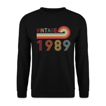 Drôle de millésime né en 1989 anniversaire - Sweat-shirt Unisexe - noir - Devant - Alina (178cm) & Michal (187cm)