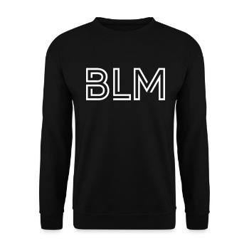 Creative BLM in big white letters - Unisex Sweatshirt - black - Front - Alina (178cm) & Michal (187cm)