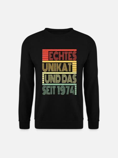 Echtes Unikat Seit 1974 Geboren 1974 Geburtstag - Unisex Pullover - Schwarz