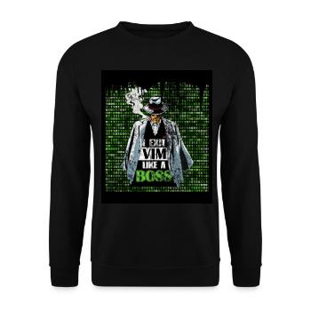 I Exit VIM like a Boss for Linux Linux Lover and - Unisex Pullover - Schwarz - Vorne - Alina (178cm) & Michal (187cm)