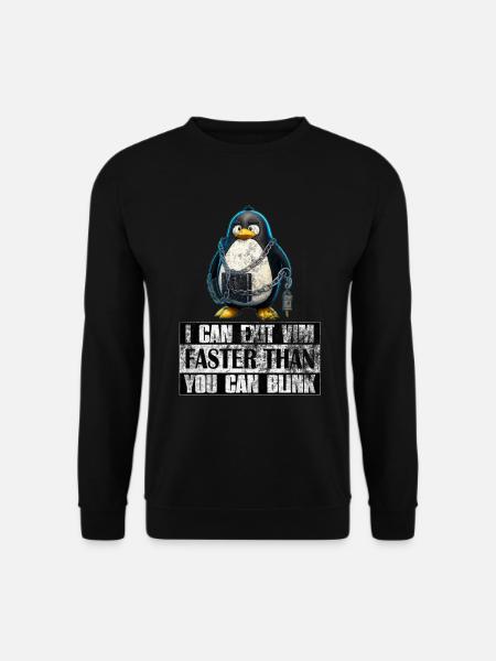 I Can Exit VIM Faster Than You Can Blink Linux - Unisex Pullover - Schwarz