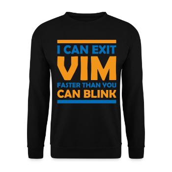 I Can Exit WIM Faster Than You Blink for Linux - Unisex Pullover - Schwarz - Vorne - Alina (178cm) & Michal (187cm)