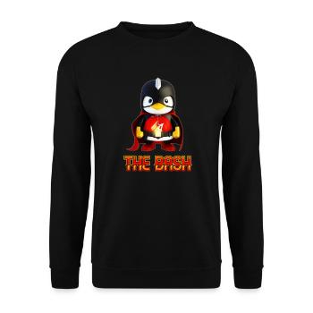 The Bash Penguin Superhero for Linux Coder and - Unisex Pullover - Schwarz - Vorne - Alina (178cm) & Michal (187cm)