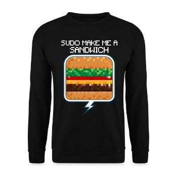 Sudo Make Me A Sandwich the Dream of Linux Admins - Unisex Pullover - Schwarz - Vorne - Alina (178cm) & Michal (187cm)