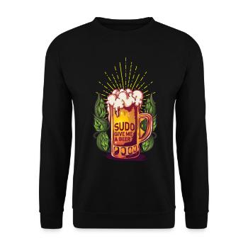 Sudo Give Me Beer the Dream Command of Linux - Unisex Pullover - Schwarz - Vorne - Alina (178cm) & Michal (187cm)