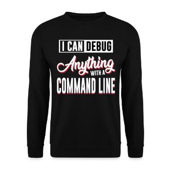 I Can Debug Anything With a Command Line for Linux - Unisex Pullover - Schwarz - Vorne - Alina (178cm) & Michal (187cm)