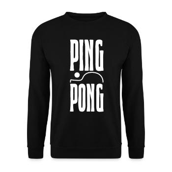 Ping Pong outfit with table tennis bat - Unisex Sweatshirt - black - Front - Alina (178cm) & Michal (187cm)