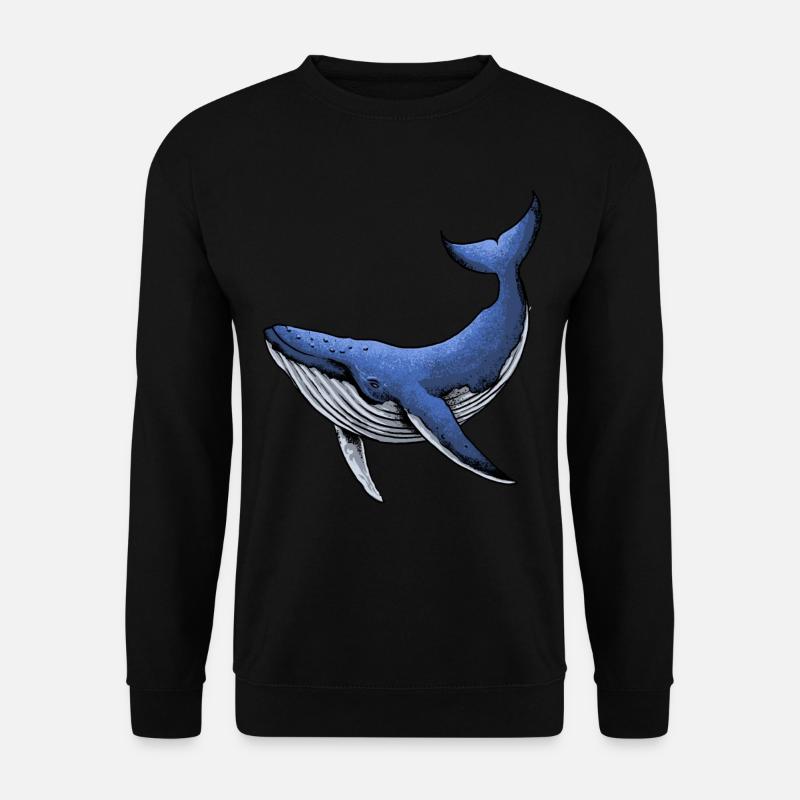 Blauer Orca-Wal-Geschenk - Unisex Pullover - Schwarz