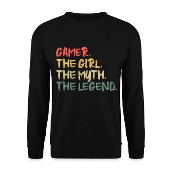 Gamer La fille Le mythe La légende - Sweat-shirt Unisexe - noir - Devant - Alina (178cm) & Michal (187cm)