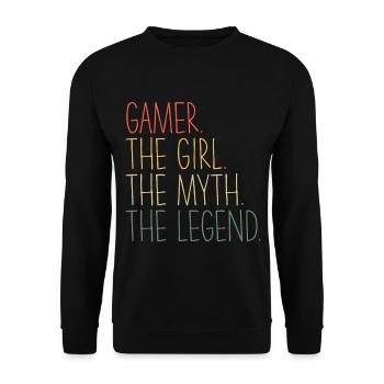 Gamer Girl cute video game for - Unisex Sweatshirt - black - Front - Alina (178cm) & Michal (187cm)