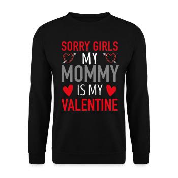 Maman est ma Saint-Valentin - Sweat-shirt Unisexe - noir - Devant - Alina (178cm) & Michal (187cm)