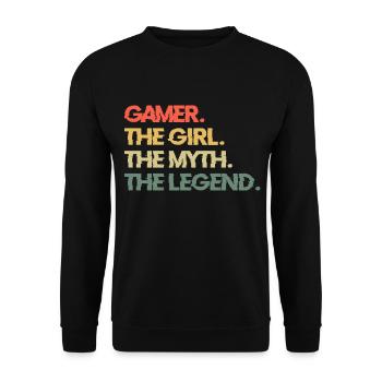 Gamer Girl Le contrôleur de légende - Sweat-shirt Unisexe - noir - Devant - Alina (178cm) & Michal (187cm)