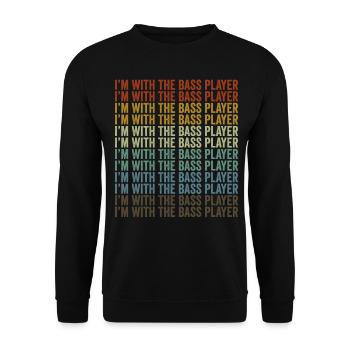 Ich bin mit dem Bassisten Bassist Gitarrist - Unisex Pullover - Schwarz - Vorne - Alina (178cm) & Michal (187cm)