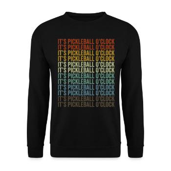 C’est Pickleball O’clock Pickleball - Sweat-shirt Unisexe - noir - Devant - Alina (178cm) & Michal (187cm)