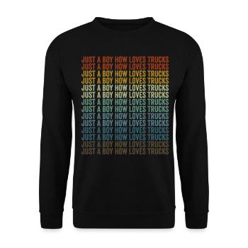 Just A Boy How Loves Trucks Trucker Truck Drive - Sweat-shirt Unisexe - noir - Devant - Alina (178cm) & Michal (187cm)