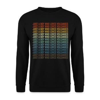 Nur ein Junge, der Vulkane liebt Vulkane - Unisex Pullover - Schwarz - Vorne - Alina (178cm) & Michal (187cm)