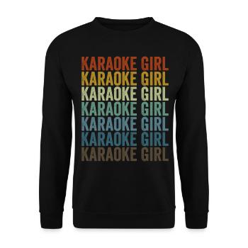Karaoke Girl Lustige Karaoke Musikliebhaber Sänger - Unisex Pullover - Schwarz - Vorne - Alina (178cm) & Michal (187cm)