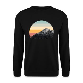 Mountain Sunset Circle Outdoor Nature - Unisex Sweatshirt - black - Front - Alina (178cm) & Michal (187cm)