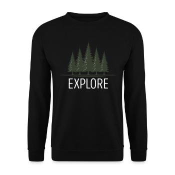 EXPLORE Reisereise Erkundung Abenteuer - Unisex Pullover - Schwarz - Vorne - Alina (178cm) & Michal (187cm)