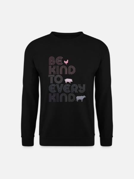 Be Kind To Every Kind Retro Vintage - Unisex Pullover - Schwarz