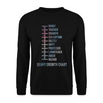 Tableau de mesure de la barbe - Sweat-shirt Unisexe - noir - Devant - Alina (178cm) & Michal (187cm)