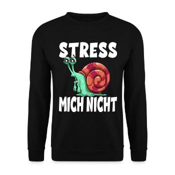 Stress Mich Nicht Schnecke Tempo - Unisex Pullover - Schwarz - Vorne - Alina (178cm) & Michal (187cm)