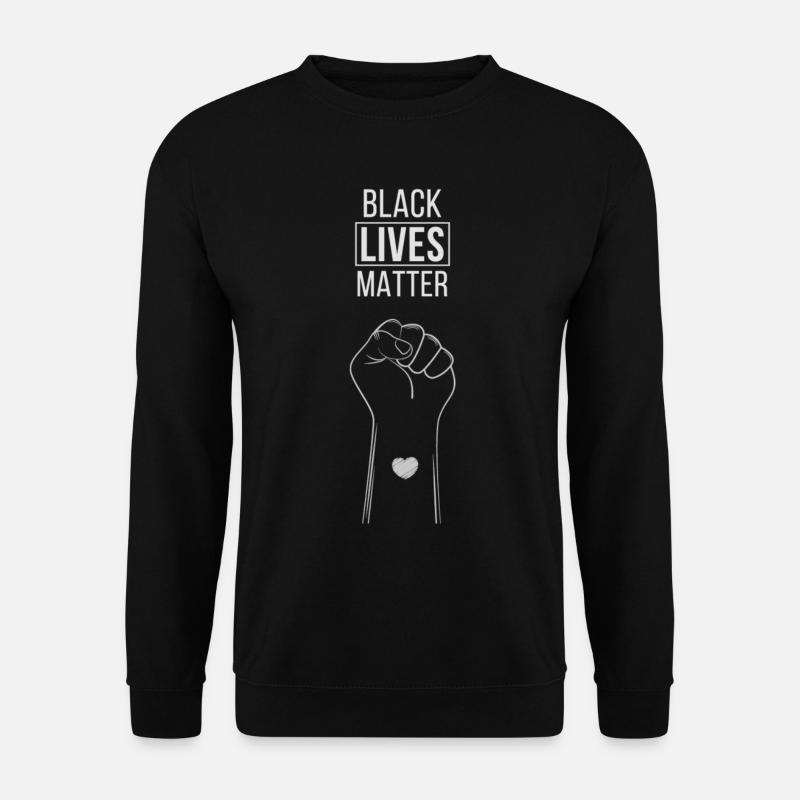 Faust mit Herzstütze BLM - Unisex Pullover - Schwarz