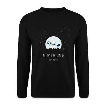Santa Claus flies in a sleigh - Unisex Sweatshirt - black - Front - Alina (178cm) & Michal (187cm)