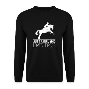 Juste une fille qui aime les chevaux drôle - Sweat-shirt Unisexe - noir - Devant - Alina (178cm) & Michal (187cm)