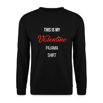 Funny pajama shirt with inscription - Unisex Sweatshirt - black - Front - Alina (178cm) & Michal (187cm)