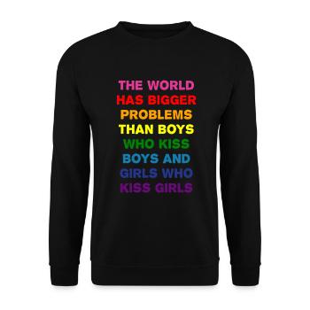 Guys the boys kiss Gay Pride - Unisex Sweatshirt - black - Front - Alina (178cm) & Michal (187cm)