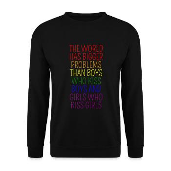 Le monde a de plus gros problèmes Gay Pride - Sweat-shirt Unisexe - noir - Devant - Alina (178cm) & Michal (187cm)