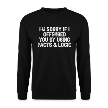 Lustig Es tut mir leid, wenn ich dich - Unisex Pullover - Schwarz - Vorne - Alina (178cm) & Michal (187cm)