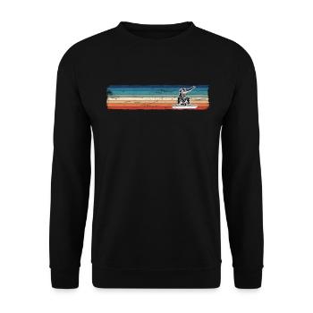 Snowboard Retro Vintage Snowboard - Unisex Pullover - Schwarz - Vorne - Alina (178cm) & Michal (187cm)