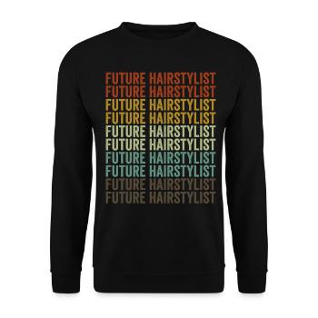 Futur coiffeur Coiffeur Bandana - Sweat-shirt Unisexe - noir - Devant - Alina (178cm) & Michal (187cm)