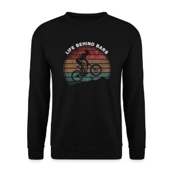 Life Behind Bars Fun Mountain Bike - Unisex Sweatshirt - black - Front - Alina (178cm) & Michal (187cm)