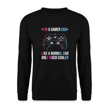 Funny I'm a Gamer Dad Father's Day - Unisex Sweatshirt - black - Front - Alina (178cm) & Michal (187cm)