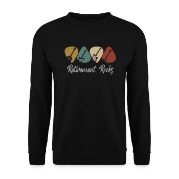 Retraite Rocks Guitare Plectrum pour - Sweat-shirt Unisexe - noir - Devant - Alina (178cm) & Michal (187cm)
