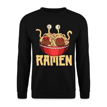 Spaghetti volant Monster FSM Pastafari Pastafar - Sweat-shirt Unisexe - noir - Devant - Alina (178cm) & Michal (187cm)