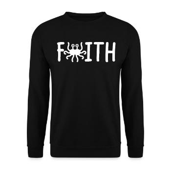 Fliegendes Spaghettimonster FSM Pastafari Pastafar - Unisex Pullover - Schwarz - Vorne - Alina (178cm) & Michal (187cm)